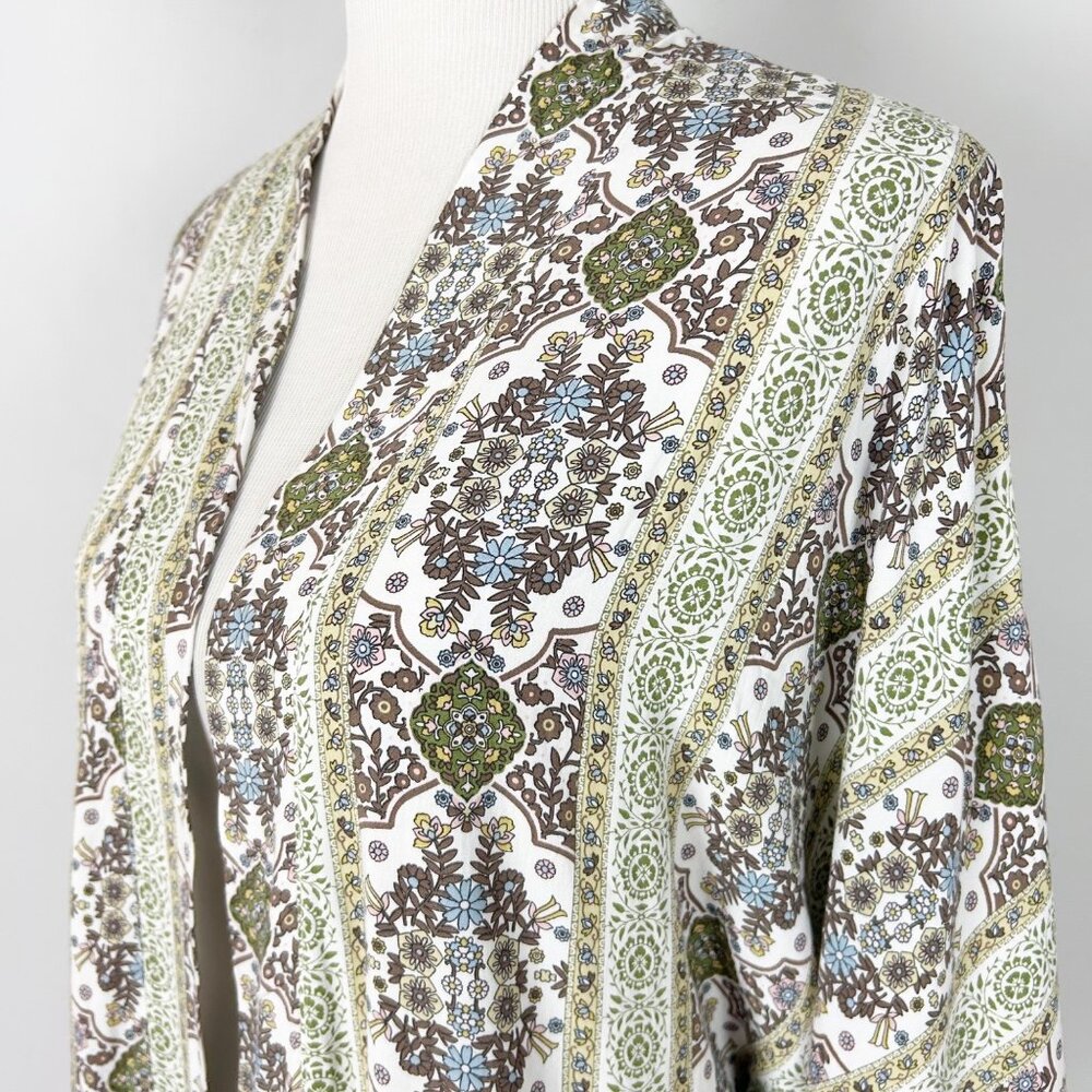 Earthbound Fall Floral Boho Cottage Kimono Top Size Small/Medium